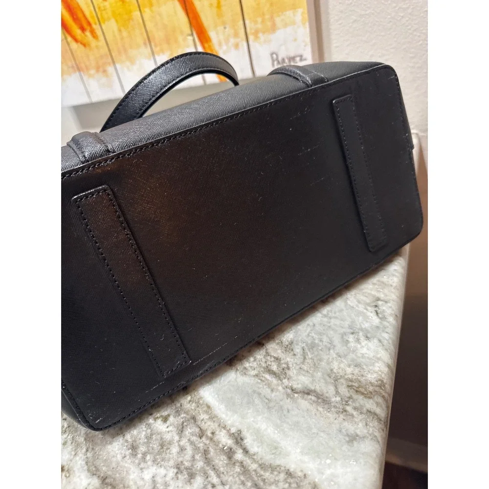 Saffiano Kate Spade Newbury Lane tote black leather bag with gold hardware‎